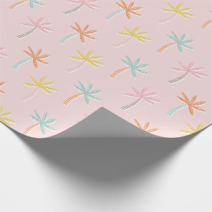Palmtrees Cute Pink Wrapping Paper