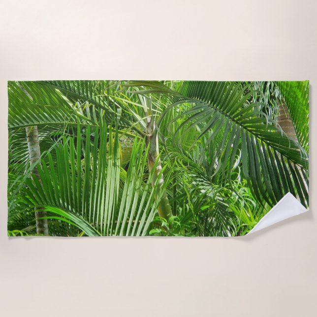PalmTrees Jungle Beach Towel (Front)