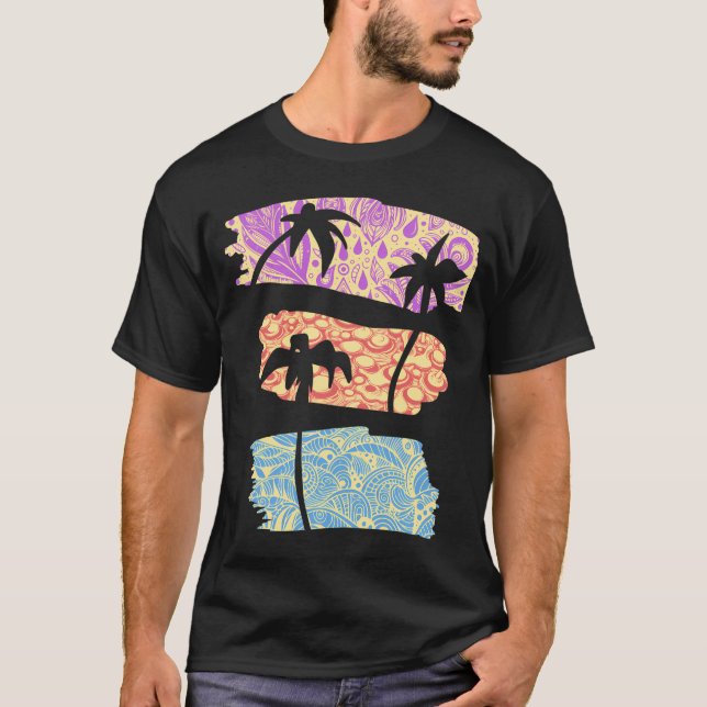 Palmtrees Paintbrushes  T-Shirt (Front)