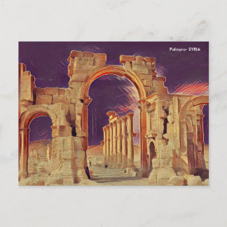 Palmyra (/ˌpælˈmaɪrə/; Aramaic: ܬܕܡܘܪܬܐ Tedmurtā Postcard