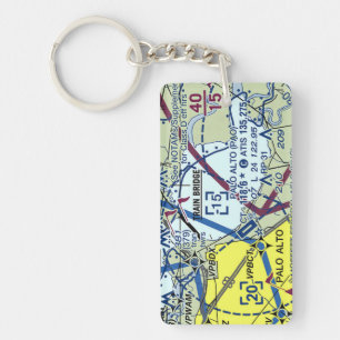 Palo Alto Airport chart / taxi diagram Key Ring
