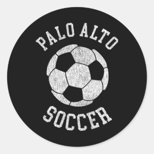 Palo Alto Soccer Retro Distressed 90's Vintage Classic Round Sticker