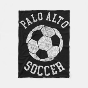 Palo Alto Soccer Retro Distressed 90's Vintage Fleece Blanket