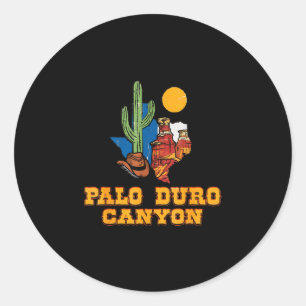 Palo duro canyon texas retro desert landscape classic round sticker