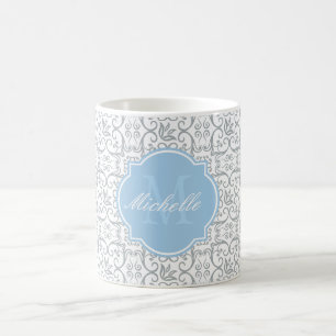 Paloma Damask Monogram Mug