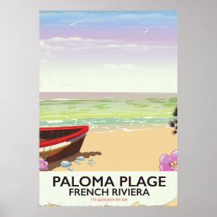Paloma Plage, French Riviera travel poster