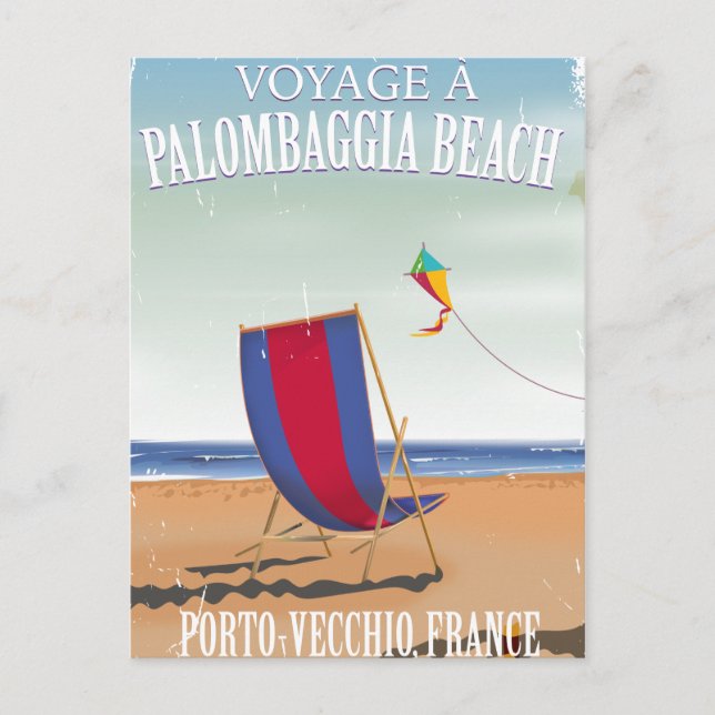 Palombaggia Beach, France travel poster Postcard (Front)