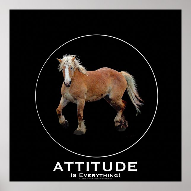 Palomino Belgian Draft Horse ATTITUDE Poster (Front)