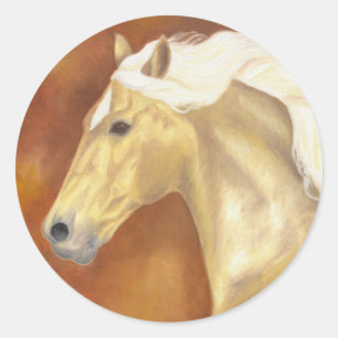 Palomino Galloping Classic Round Sticker