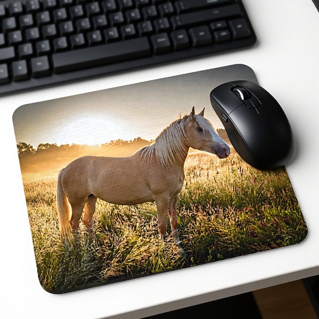 Palomino Horse at Sunrise Mouse Pad (Creator Uploaded)