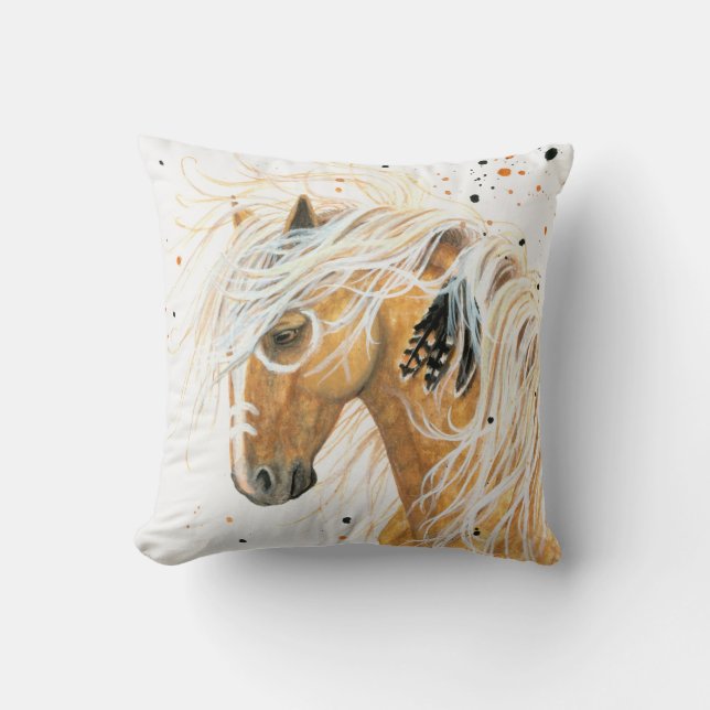 Palomino Horse by BiHrLe Pillow (Front)