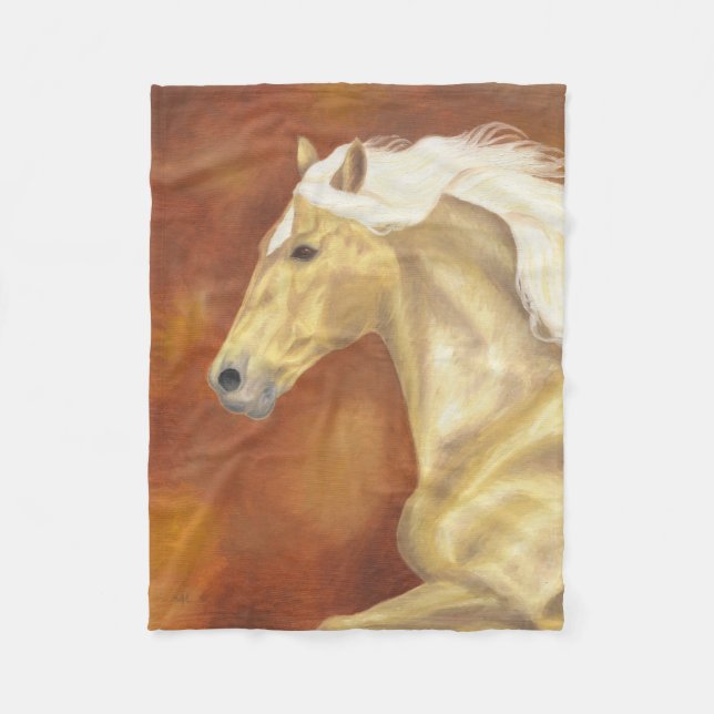 Palomino Horse fleece blanket (Front)