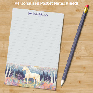 Palomino Horse Girl Wildflower Personalised Slogan Post-it Notes