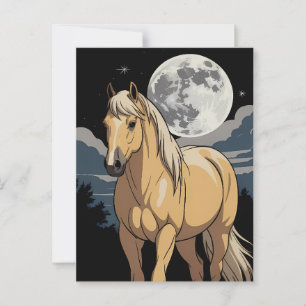 Palomino Horse In Moonlight Postcard