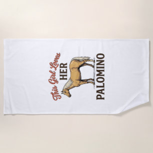 Palomino Horse Lover Vintage Engraving T-Shirt_1 Beach Towel