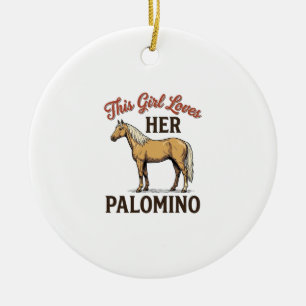 Palomino Horse Lover Vintage Engraving T-Shirt_1 Ceramic Ornament