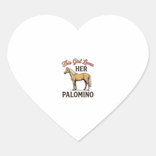 Palomino Horse Lover Vintage Engraving T-Shirt_1 Heart Sticker
