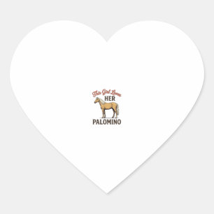 Palomino Horse Lover Vintage Engraving T-Shirt_1 Heart Sticker
