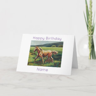 Palomino Horse Oil Painting Birthday Card