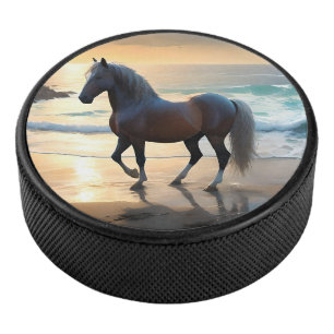 Palomino Horse On The Beach, Hockey Puck