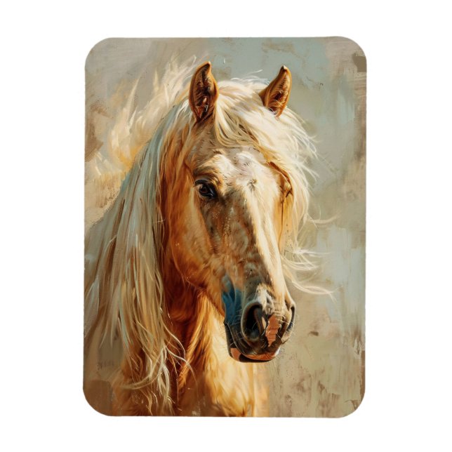 Palomino Horse Portrait Flexible Magnet (Vertical)