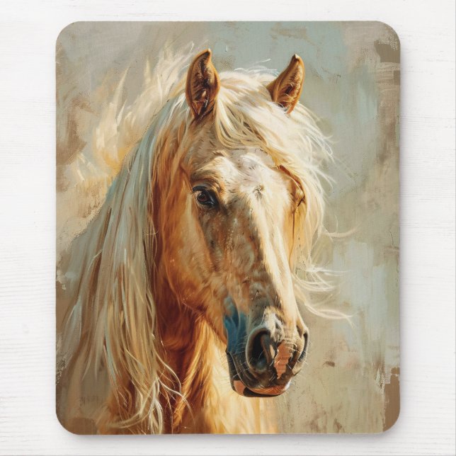 Palomino Horse Portrait Mouse Pad (Front)
