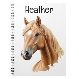 Palomino Horse Portrait Personalised Notebook