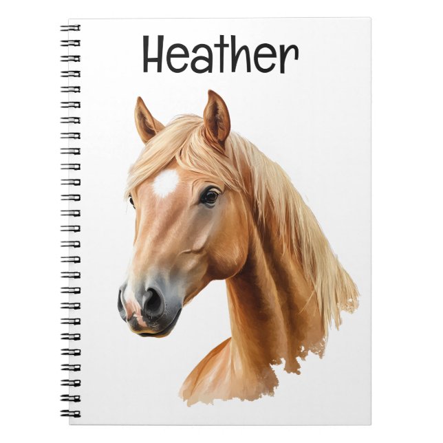 Palomino Horse Portrait Personalised  Notebook (Front)