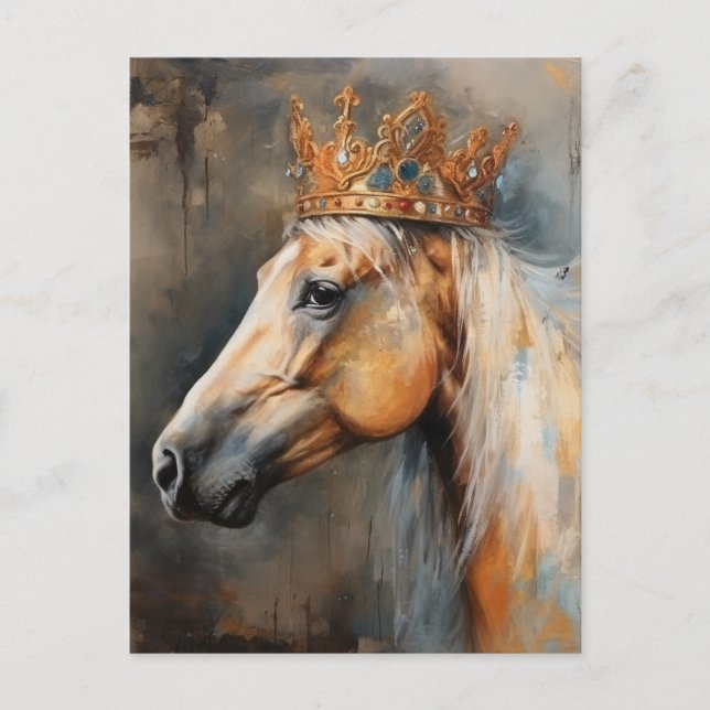 Palomino Horse With A Crown  Postcard (Front)