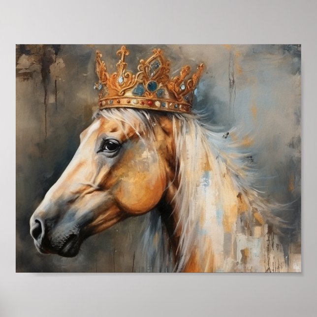 Palomino Horse With a Crown Poster (Front)