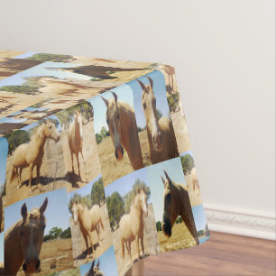 Palomino Horses Photo Collage, Tablecloth