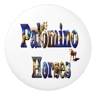 Palomino Horses Picture Logo, Ceramic Knob