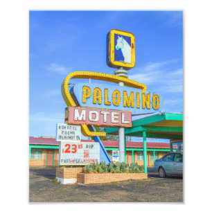Palomino Motel Sign, Route 66, Tucumcari, NM Photo Print