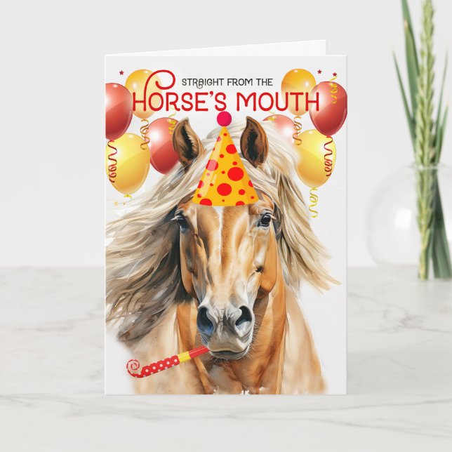 Palomino Paint Horse Funny Birthday Card (Front)