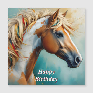 Palomino Paint Mustang Portrait Birthday