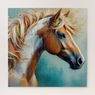 Palomino Paint Mustang Portrait Jigsaw Puzzle