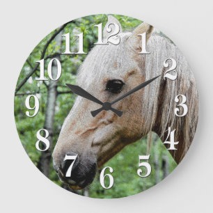 Palomino Paint Stallion Horse-lover Photo Large Clock