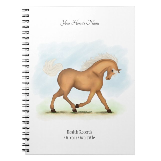 Palomino Personalized Horse / Pony Owner's Journal (Front)