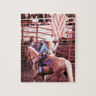 Palomino Rodeo American Flag Horse Jigsaw Puzzle