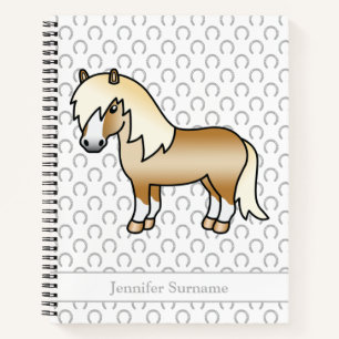 Palomino Shetland Pony Cartoon Pony & Custom Text Notebook