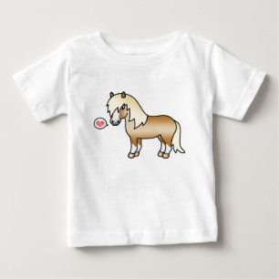 Palomino Shetland Pony Illustration & A Pink Heart Baby T-Shirt