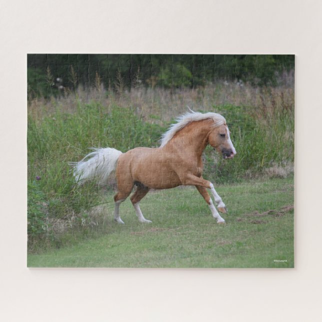 Palomino Welsh Pony Stallion Running Jigsaw Puzzle (Horizontal)