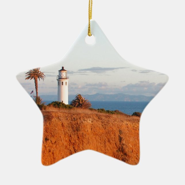 Palos Verdes Lighthouse Ceramic Tree Decoration (Front)