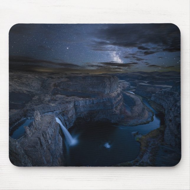 Palouse Falls Park & Milky Way | Washington State Mouse Pad (Front)