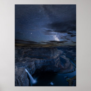 Palouse Falls Park & Milky Way Washington State Poster