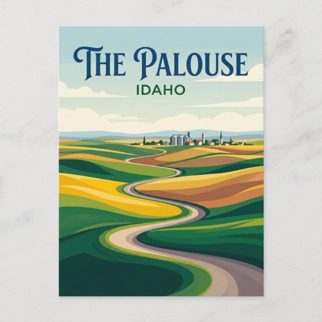 Palouse Rolling Hills Idaho Postcard (Front)