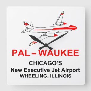 Palwaukee Airport, Wheeling, Illinois Square Wall Clock