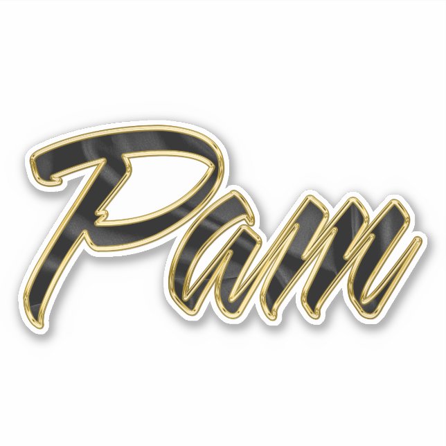 Pam black gold lettering sticker (Front)
