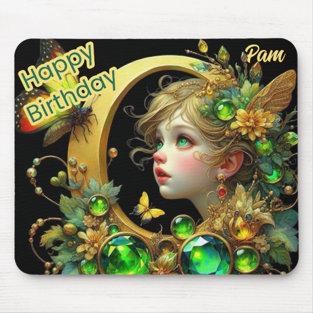 PAM ~ Green Eyed Fairy ~ Mousepad (Front)