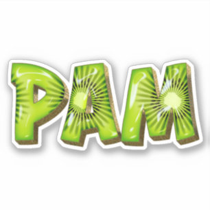 Pam Name Kiwi Design Sticker